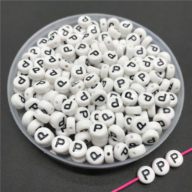 100pcs/lot 4x7mm Acrylic Spacer Beads Letter Beads Oval Alphabet Beads For Jewelry Making DIY Handmade Accessories