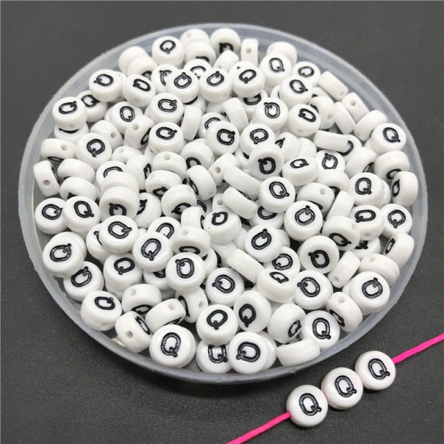 100pcs/lot 4x7mm Acrylic Spacer Beads Letter Beads Oval Alphabet Beads For Jewelry Making DIY Handmade Accessories
