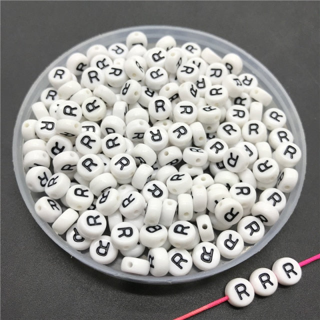 100pcs/lot 4x7mm Acrylic Spacer Beads Letter Beads Oval Alphabet Beads For Jewelry Making DIY Handmade Accessories
