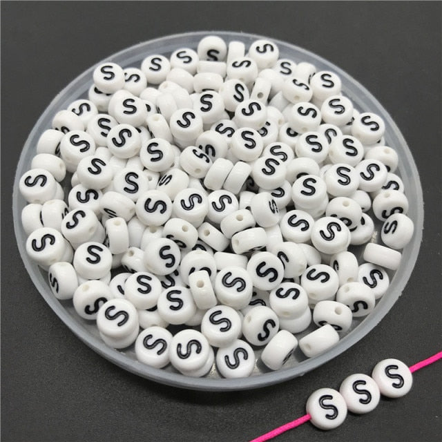 100pcs/lot 4x7mm Acrylic Spacer Beads Letter Beads Oval Alphabet Beads For Jewelry Making DIY Handmade Accessories