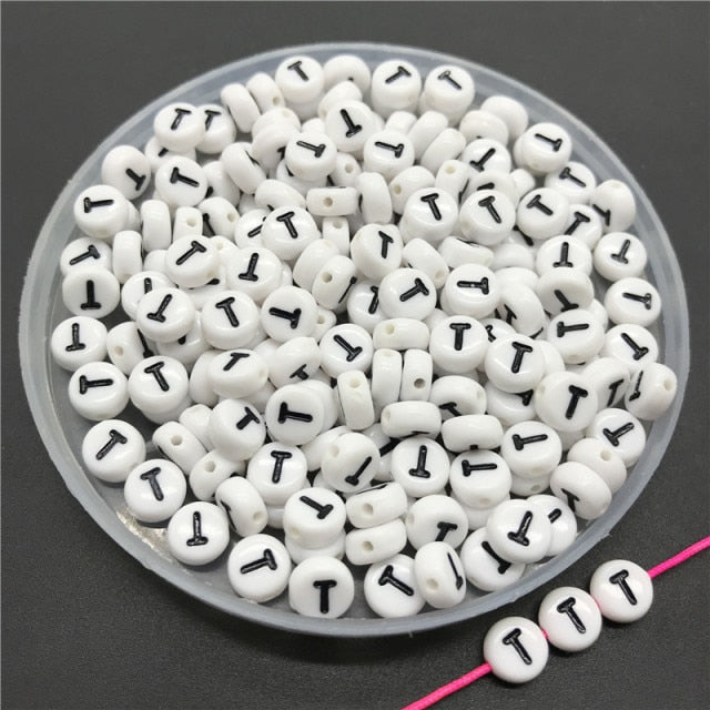 100pcs/lot 4x7mm Acrylic Spacer Beads Letter Beads Oval Alphabet Beads For Jewelry Making DIY Handmade Accessories