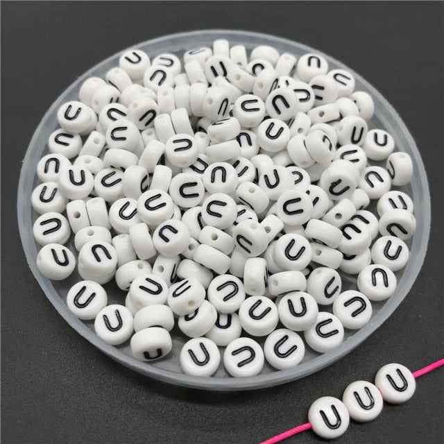 100pcs/lot 4x7mm Acrylic Spacer Beads Letter Beads Oval Alphabet Beads For Jewelry Making DIY Handmade Accessories