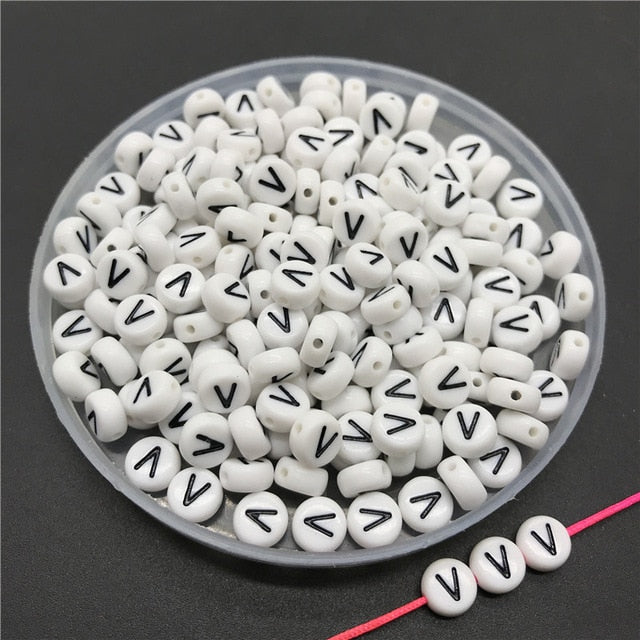 100pcs/lot 4x7mm Acrylic Spacer Beads Letter Beads Oval Alphabet Beads For Jewelry Making DIY Handmade Accessories