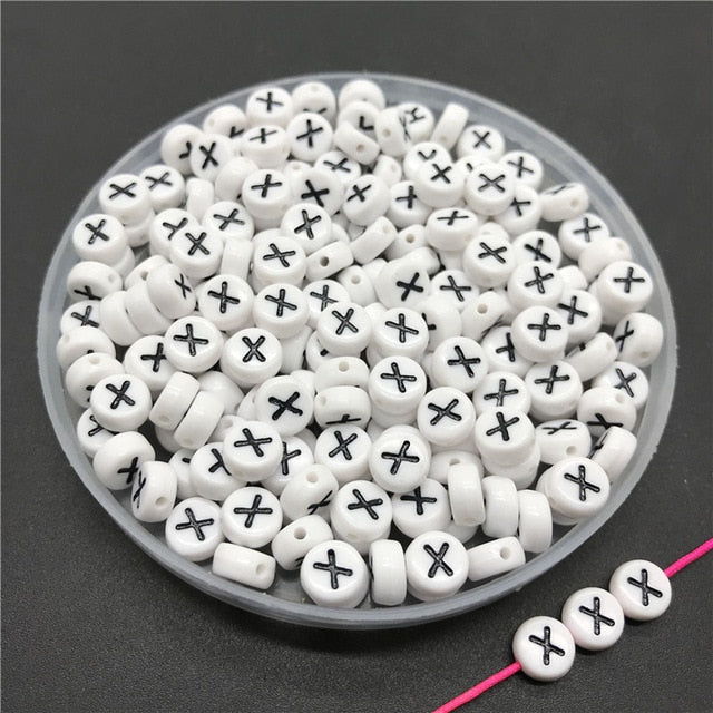 100pcs/lot 4x7mm Acrylic Spacer Beads Letter Beads Oval Alphabet Beads For Jewelry Making DIY Handmade Accessories