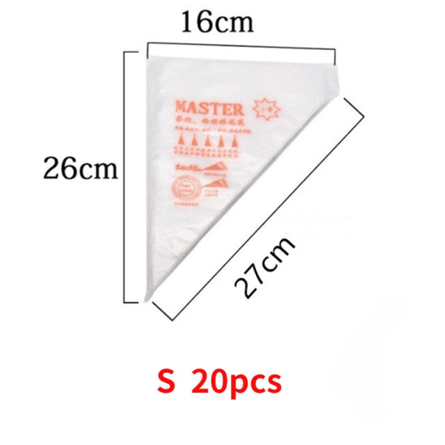 100/50/20 PCS Disposable Pastry Bag S/M/L Size Confectionery Bags For Cake Fondant Decorating Kitchen Baking Piping Bag Tools
