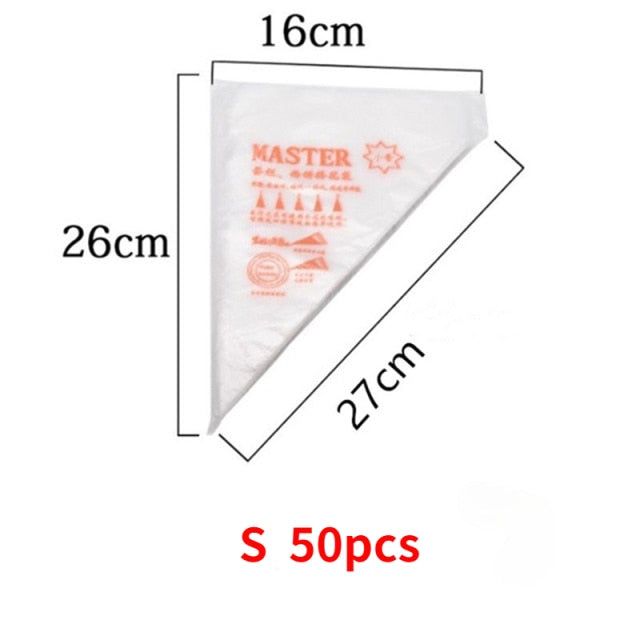 100/50/20 PCS Disposable Pastry Bag S/M/L Size Confectionery Bags For Cake Fondant Decorating Kitchen Baking Piping Bag Tools
