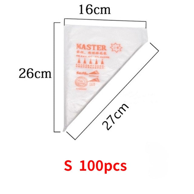100/50/20 PCS Disposable Pastry Bag S/M/L Size Confectionery Bags For Cake Fondant Decorating Kitchen Baking Piping Bag Tools