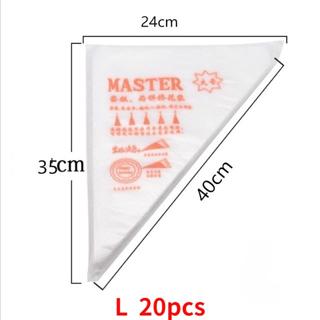 100/50/20 PCS Disposable Pastry Bag S/M/L Size Confectionery Bags For Cake Fondant Decorating Kitchen Baking Piping Bag Tools