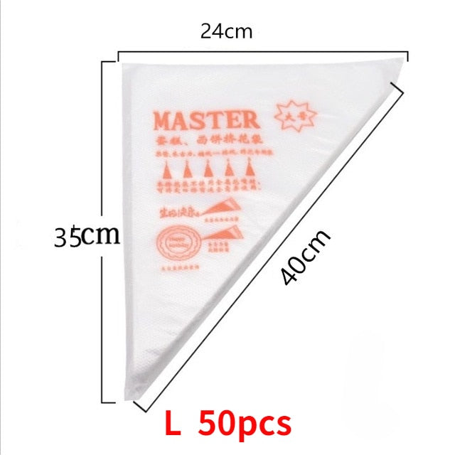 100/50/20 PCS Disposable Pastry Bag S/M/L Size Confectionery Bags For Cake Fondant Decorating Kitchen Baking Piping Bag Tools