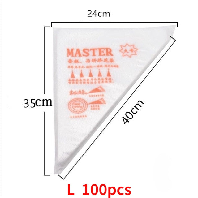 100/50/20 PCS Disposable Pastry Bag S/M/L Size Confectionery Bags For Cake Fondant Decorating Kitchen Baking Piping Bag Tools