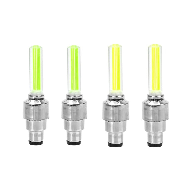 FORAUTO 2PCS Car Wheel LED Light Motocycle Bike Light Tire Valve Cap Decorative Lantern Tire Valve Cap Flash Spoke Neon Lamp