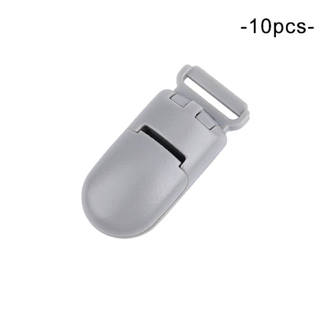 LOFCA 10pcs Baby Pacifier Clips Solid Plastic Pacifier Clips Soother Holder Infant Pacifier Nipples Holder Multi Color Clamp Toy