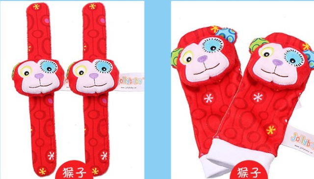 Cartoon Plush Socks Wrist Strap Rattles Baby Toys 0-12 Months Newborn Infant Kids Animal Sock Foot Finder Toy Gift Soft Rattle
