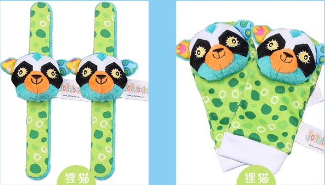 Cartoon Plush Socks Wrist Strap Rattles Baby Toys 0-12 Months Newborn Infant Kids Animal Sock Foot Finder Toy Gift Soft Rattle