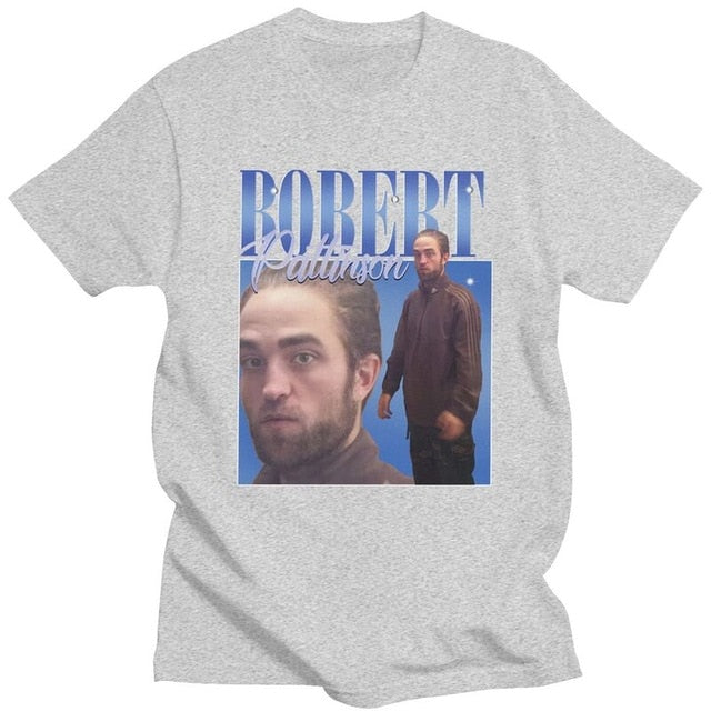 Funny Robert Pattinson Standing Meme T Shirt Men Pre-shrunk Cotton Tee Tops Rob Tshirts Short Sleeved Fashion T-shirt Merch