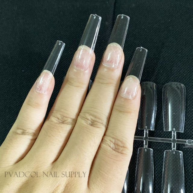 Gel X Nails Extension System Full Cover Sculpted Clear Stiletto Coffin False Nail Tips 240pcs/bag