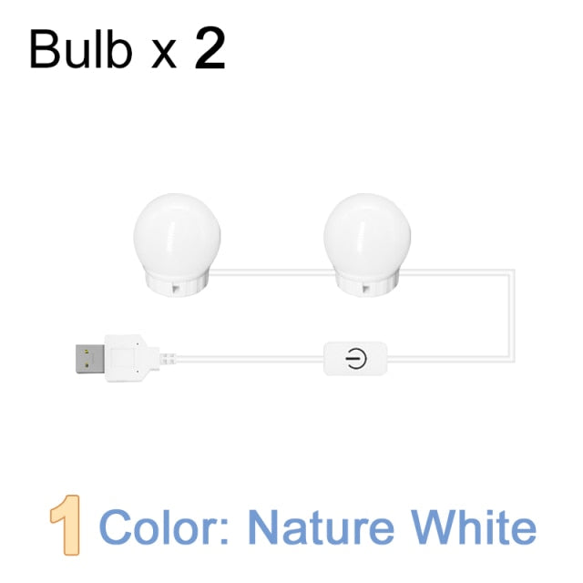 LED Professional Makeup Mirror Light Full Backlit Mirror USB Dimmle Table Mirror with Light 3 Colors Hollywood Vanity Lights