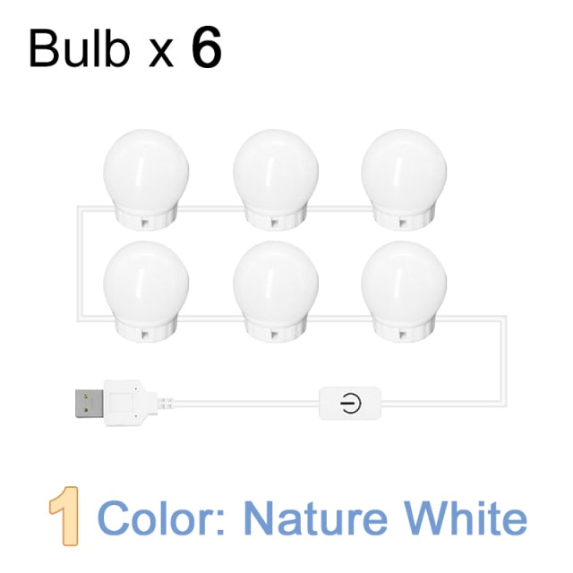 LED Professional Makeup Mirror Light Full Backlit Mirror USB Dimmle Table Mirror with Light 3 Colors Hollywood Vanity Lights