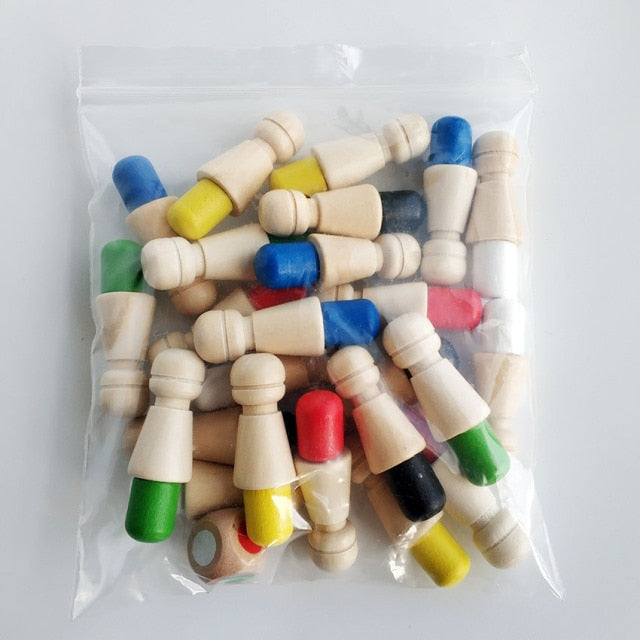 Kids Wooden Toy Puzzles Color Memory Chess Match Game Intellectual Children Party Board Games Baby Educational Learning Toys