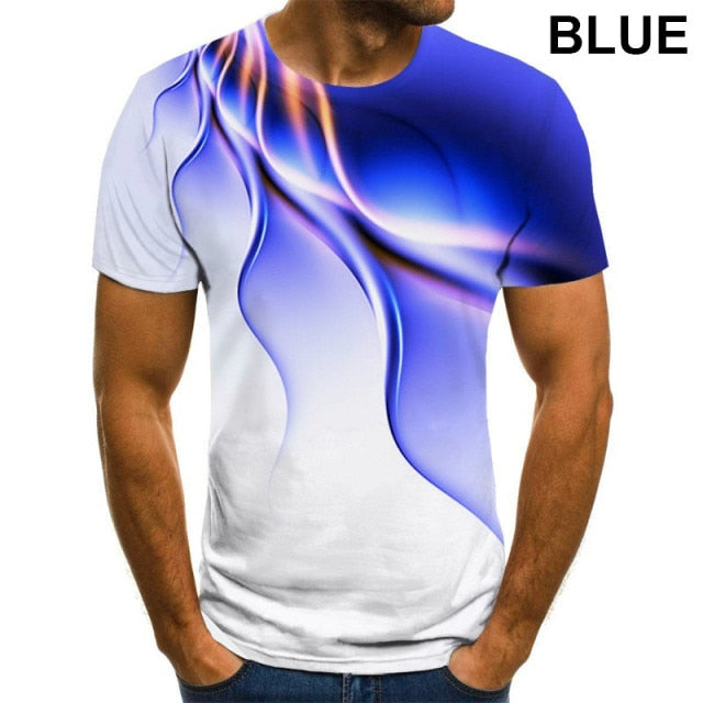 Men 3D Printed T-Shirt Personality Lightning T Shirt Short Sleeve Casual T Shirt 2021 New Summer Fashion T-Shirt
