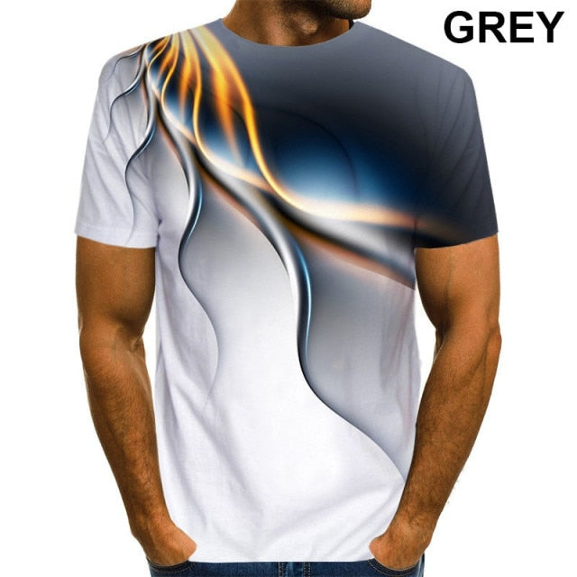 Men 3D Printed T-Shirt Personality Lightning T Shirt Short Sleeve Casual T Shirt 2021 New Summer Fashion T-Shirt