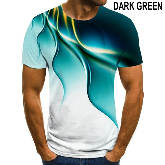 Men 3D Printed T-Shirt Personality Lightning T Shirt Short Sleeve Casual T Shirt 2021 New Summer Fashion T-Shirt