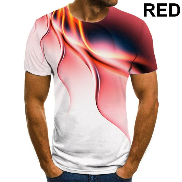Men 3D Printed T-Shirt Personality Lightning T Shirt Short Sleeve Casual T Shirt 2021 New Summer Fashion T-Shirt