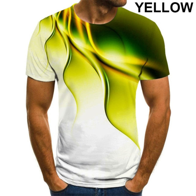 Men 3D Printed T-Shirt Personality Lightning T Shirt Short Sleeve Casual T Shirt 2021 New Summer Fashion T-Shirt