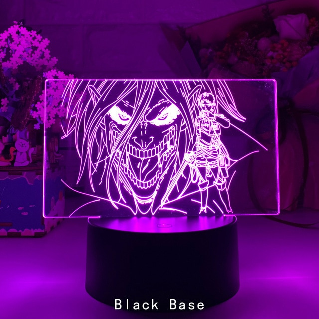 Acrylic Table Lamp Anime Attack on Titan for Home Room Decor Light Cool Kid Child Gift Captain Levi Ackerman Figure Night Lights