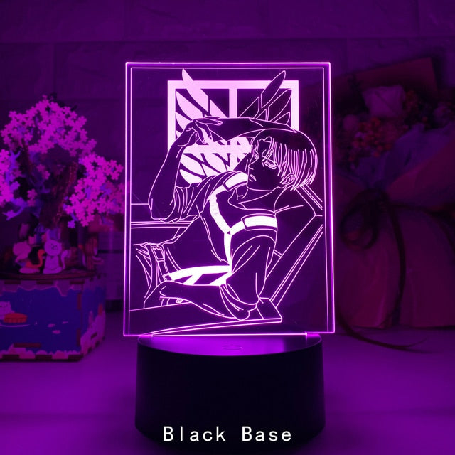 Acrylic Table Lamp Anime Attack on Titan for Home Room Decor Light Cool Kid Child Gift Captain Levi Ackerman Figure Night Lights
