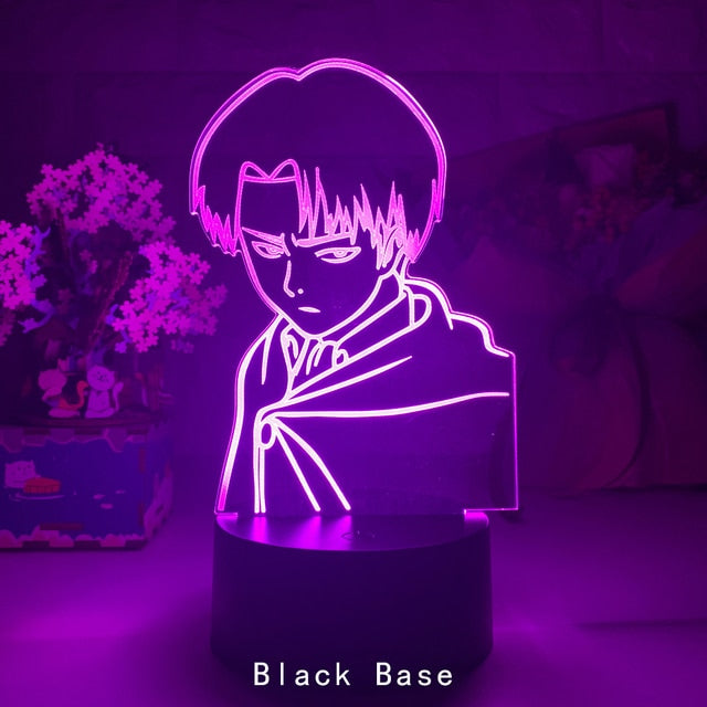 Acrylic Table Lamp Anime Attack on Titan for Home Room Decor Light Cool Kid Child Gift Captain Levi Ackerman Figure Night Lights