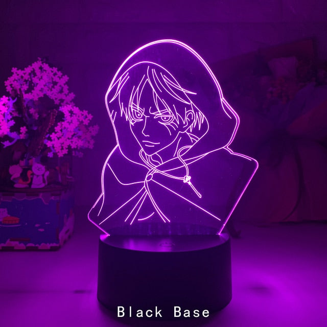 Acrylic Table Lamp Anime Attack on Titan for Home Room Decor Light Cool Kid Child Gift Captain Levi Ackerman Figure Night Lights