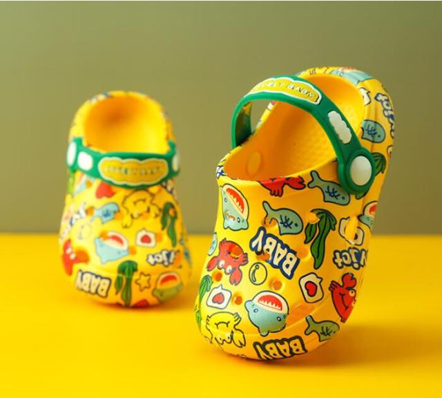 0-6y Kids Mules & Clogs Summer Boys Girls Sandals Flat Heel Cartoon Non-Slip Soft Beach Slippers Children Garden Shoes C12