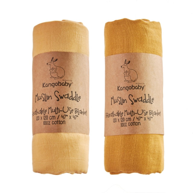 2 pieces/pack Kangobaby muslin baby swaddle Blanket Newborn Baby Bath Towel Swaddle Blankets Multi Designs Functions Baby Wrap