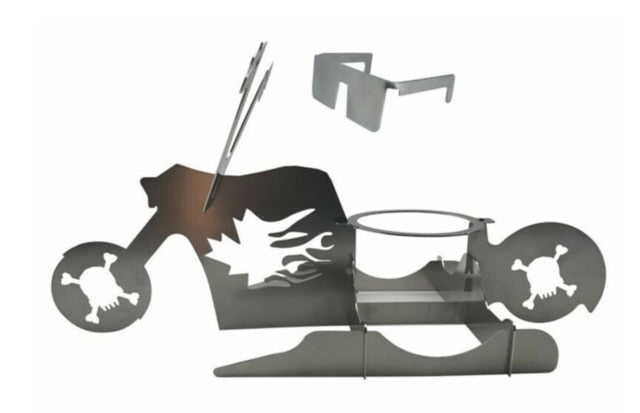 BBQ Chicken Stand Beer Funny American Motorcycle Stainless Steel Rack Tools Funny Roast Chicken Rack Grilling Roast Rack