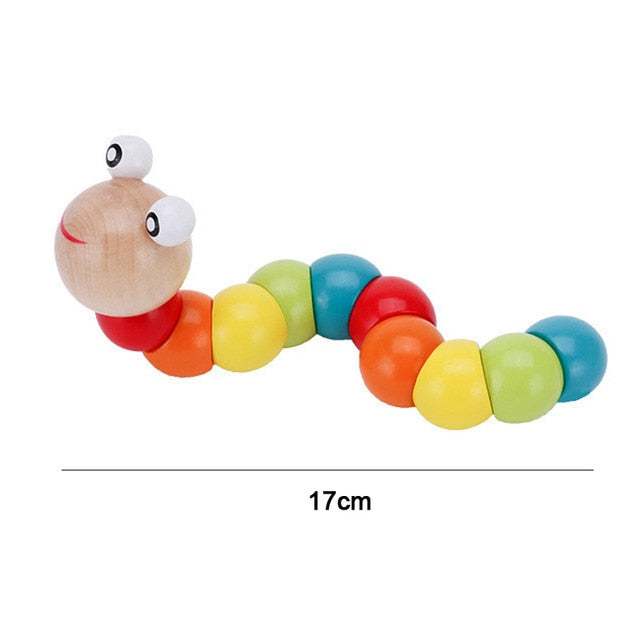 ASWJ Kids Montessori Wooden Toys Rainbow Block Kid Learning Toy Baby Music Rattles Graphic Colorful Wooden Block Educational Toy