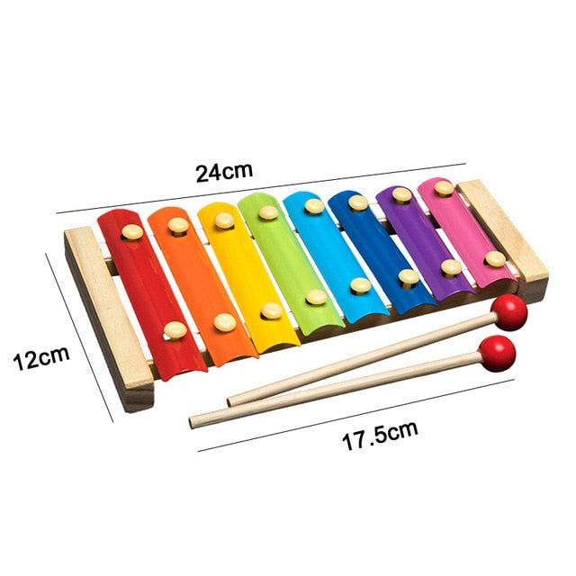 ASWJ Kids Montessori Wooden Toys Rainbow Block Kid Learning Toy Baby Music Rattles Graphic Colorful Wooden Block Educational Toy