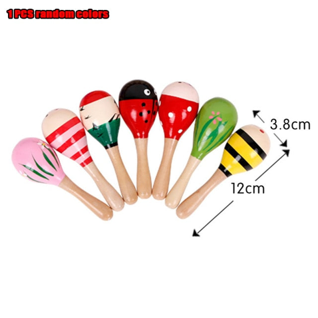 ASWJ Kids Montessori Wooden Toys Rainbow Block Kid Learning Toy Baby Music Rattles Graphic Colorful Wooden Block Educational Toy