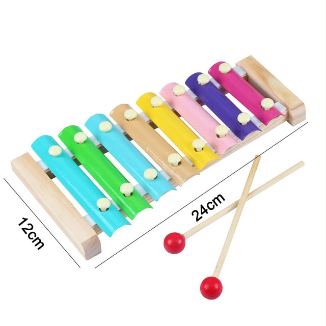 ASWJ Kids Montessori Wooden Toys Rainbow Block Kid Learning Toy Baby Music Rattles Graphic Colorful Wooden Block Educational Toy
