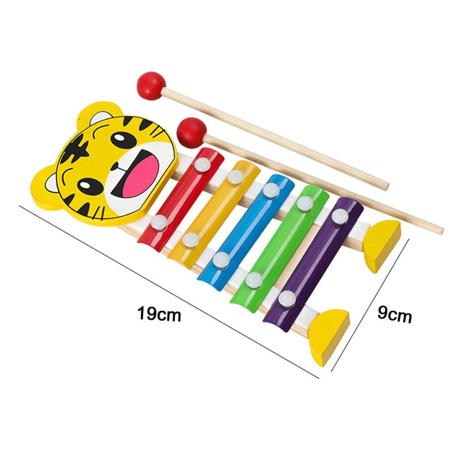 ASWJ Kids Montessori Wooden Toys Rainbow Block Kid Learning Toy Baby Music Rattles Graphic Colorful Wooden Block Educational Toy