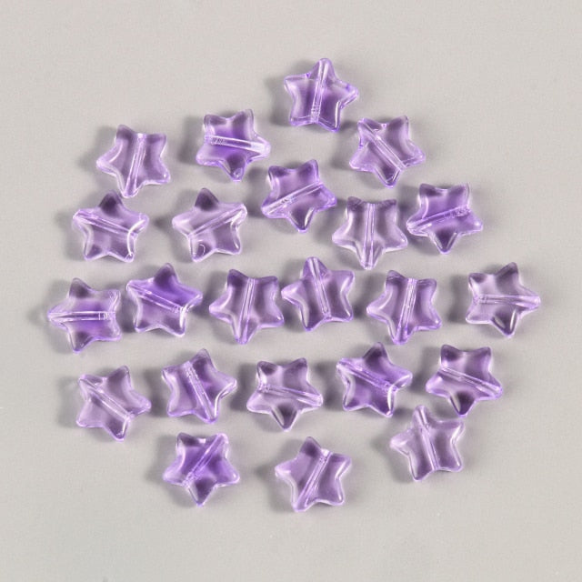 20PC/lot 8mm AB Color Star Beads Czech Glass Loose Spacer Beads for Jewelry Making Hairpin Handmade Diy Accessories