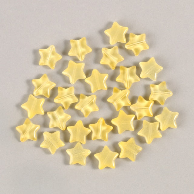 20PC/lot 8mm AB Color Star Beads Czech Glass Loose Spacer Beads for Jewelry Making Hairpin Handmade Diy Accessories