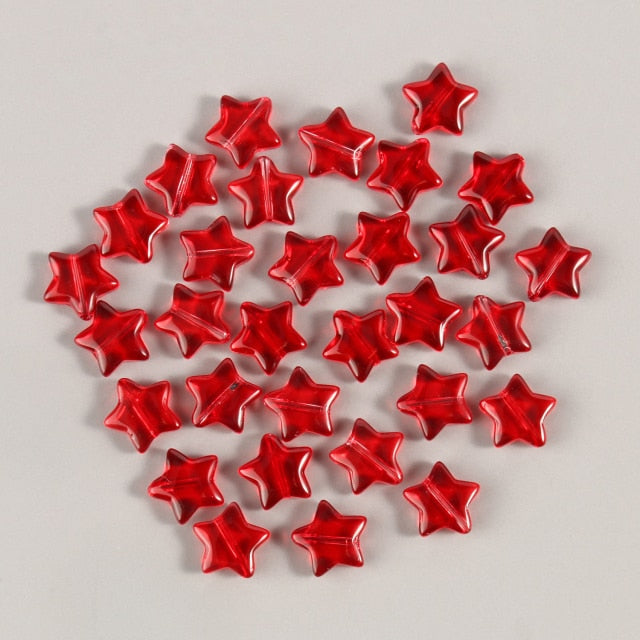 20PC/lot 8mm AB Color Star Beads Czech Glass Loose Spacer Beads for Jewelry Making Hairpin Handmade Diy Accessories