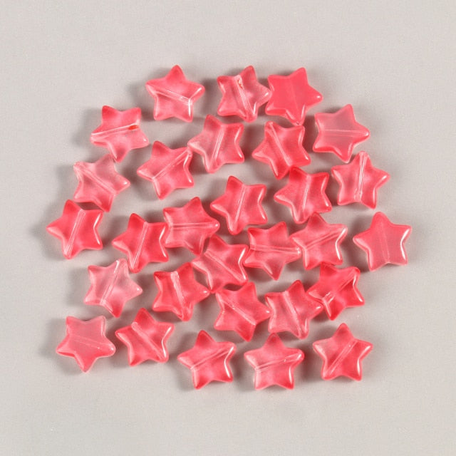 20PC/lot 8mm AB Color Star Beads Czech Glass Loose Spacer Beads for Jewelry Making Hairpin Handmade Diy Accessories