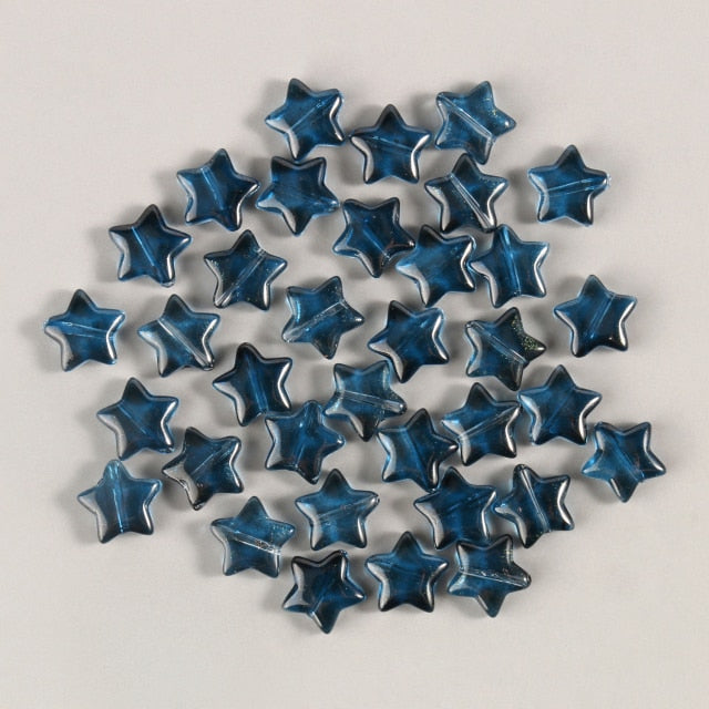 20PC/lot 8mm AB Color Star Beads Czech Glass Loose Spacer Beads for Jewelry Making Hairpin Handmade Diy Accessories