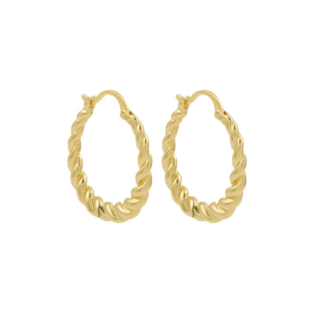 Gold Silver Color Stainless Steel Hoop Earrings for Women Small Simple Round Circle Huggies Ear Rings Steampunk Accessories