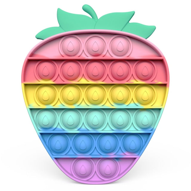 Rainbow Push Pop Fidget Toy Anxiety Relieve Stress Bubble Sensory Autism Reliever Special Needs Popper Relief