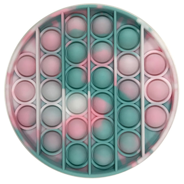 Rainbow Push Pop Fidget Toy Anxiety Relieve Stress Bubble Sensory Autism Reliever Special Needs Popper Relief