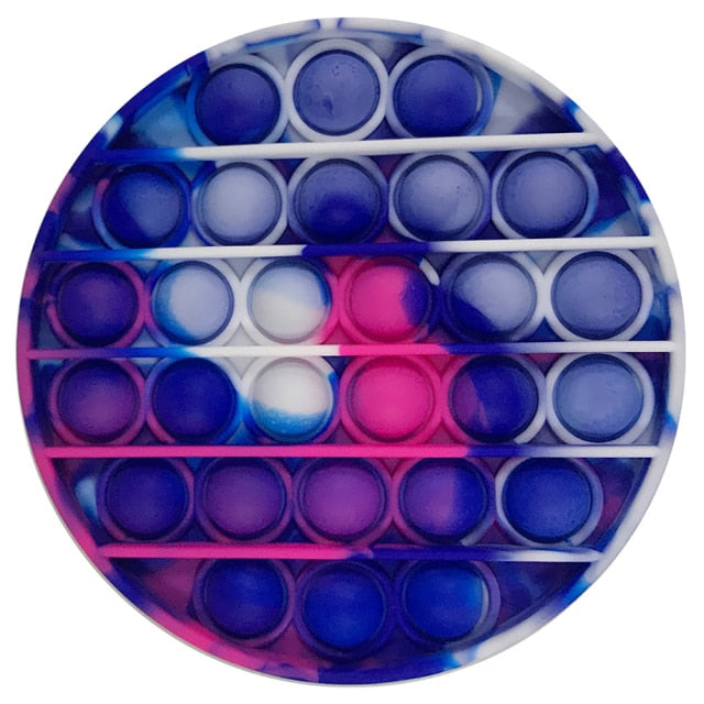 Rainbow Push Pop Fidget Toy Anxiety Relieve Stress Bubble Sensory Autism Reliever Special Needs Popper Relief