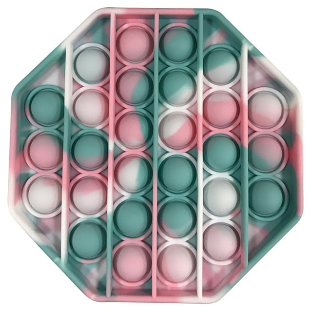 Rainbow Push Pop Fidget Toy Anxiety Relieve Stress Bubble Sensory Autism Reliever Special Needs Popper Relief